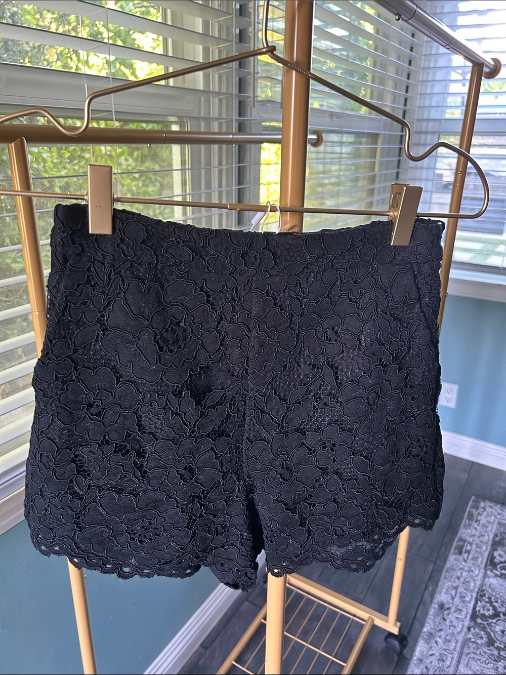 Endless Rose Black Floral Lace Dress Shorts NWT XS